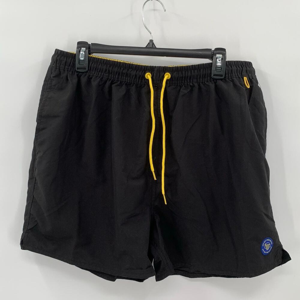 Banana Boat Swim Trunks Mens XL Pocket UPF 50+ Black Mesh Lined Drawstring Beach